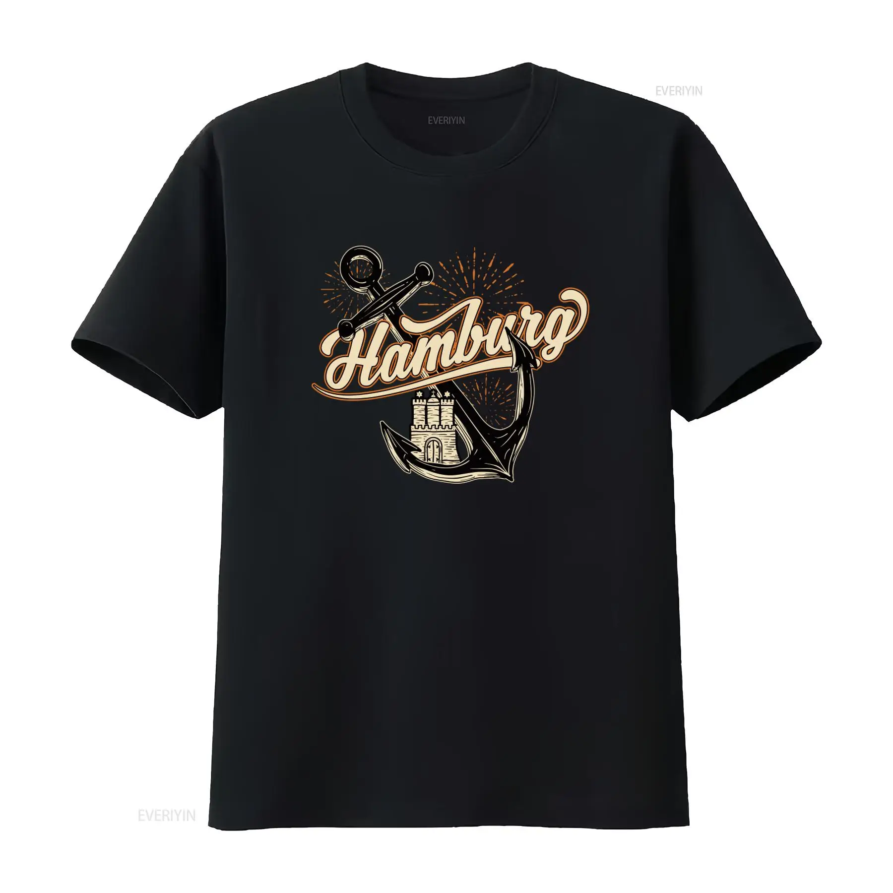Men'S Fashion Hamburg - Mens Hamburg Anchor Print T Shirt