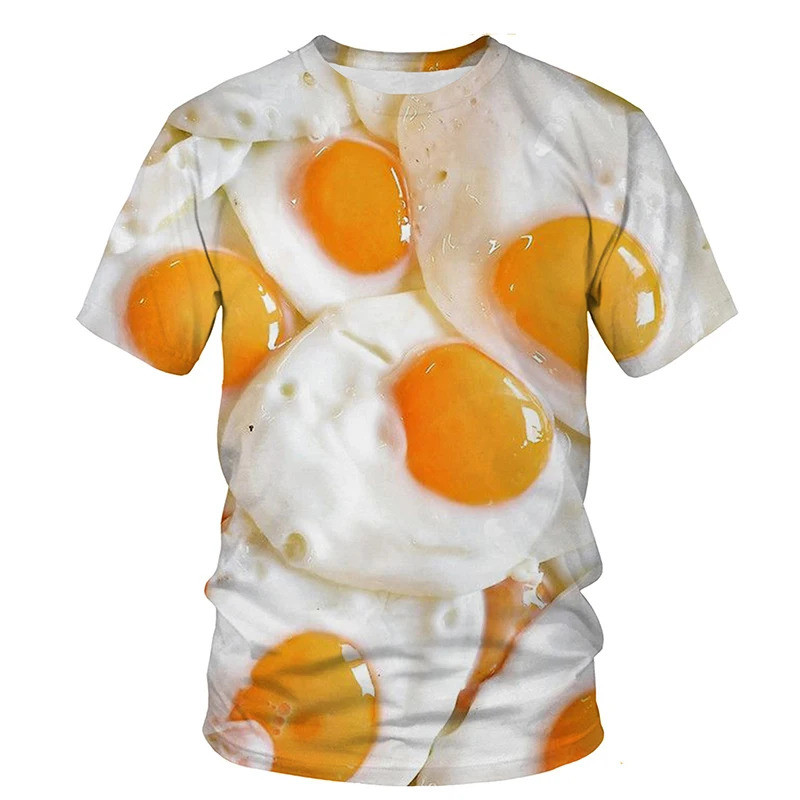 Men'S Fashion Hamburg - Funny Fried Eggs 3D Printed T-Shirts