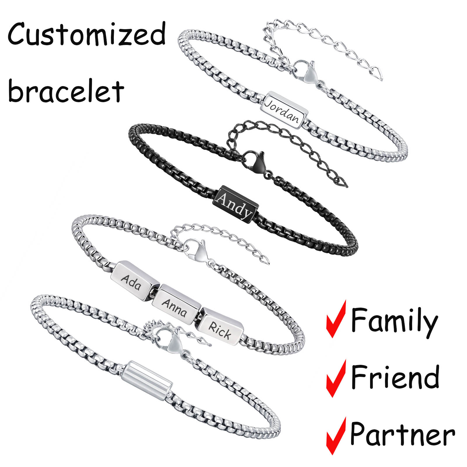 Men'S Fashion Gold Chain - Custom Bracelet Wear-Resistant Corrosion-Proof Layerable Style