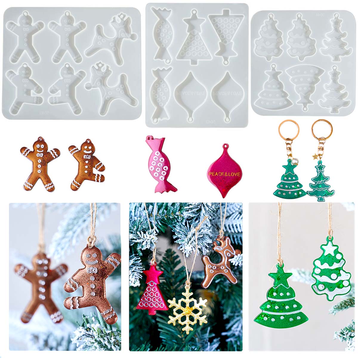 Men Fashion Key - Christmas Series Earrings Pendant Silicone Mold
