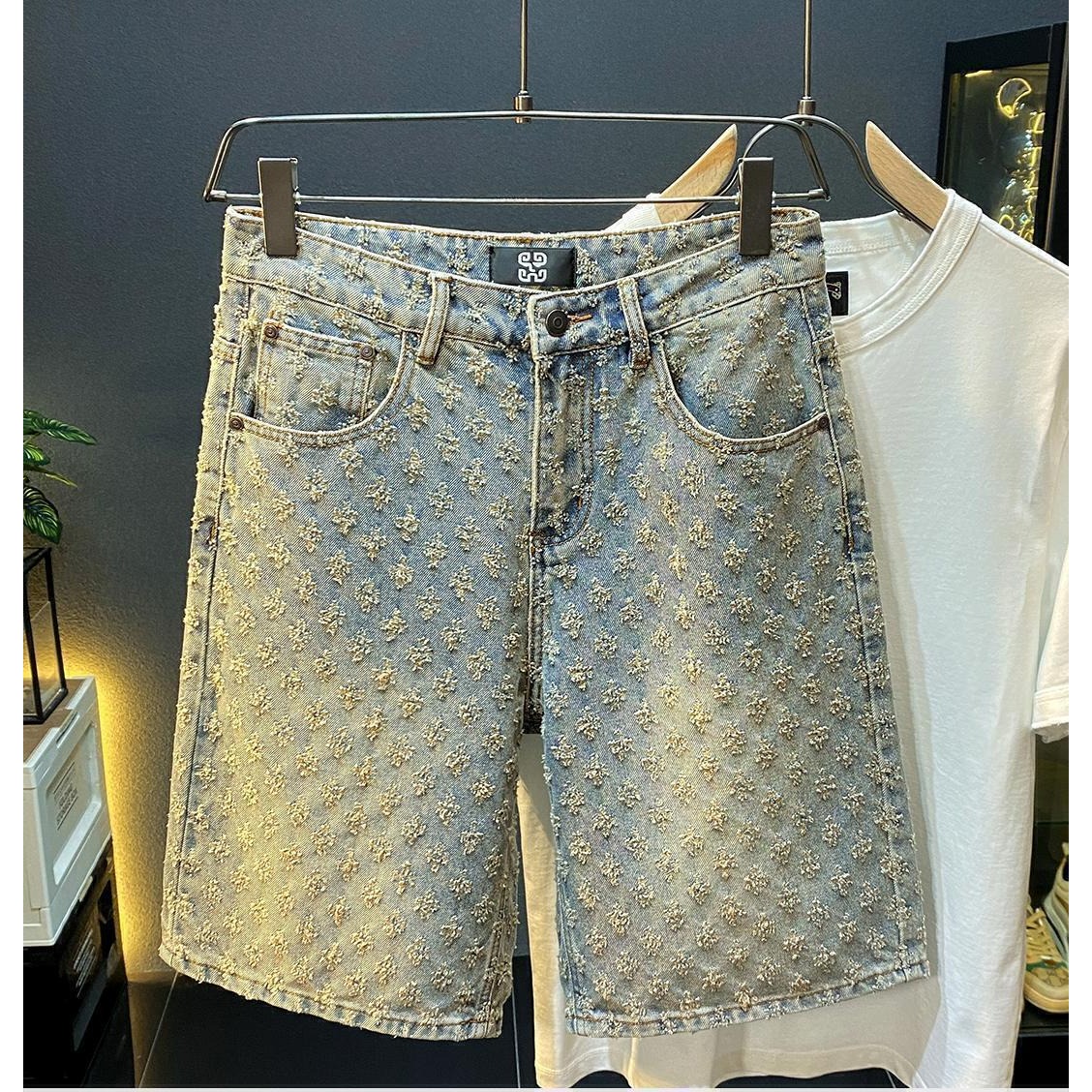 Men'S Fashion Loose Pants - Summer High Street Denim Shorts Men's