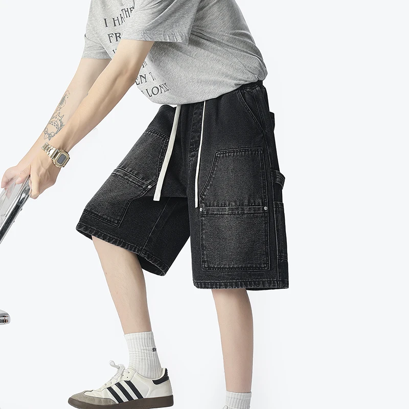 Men'S Fashion Loose Pants - American Fashion Street Workwear Denim Shorts