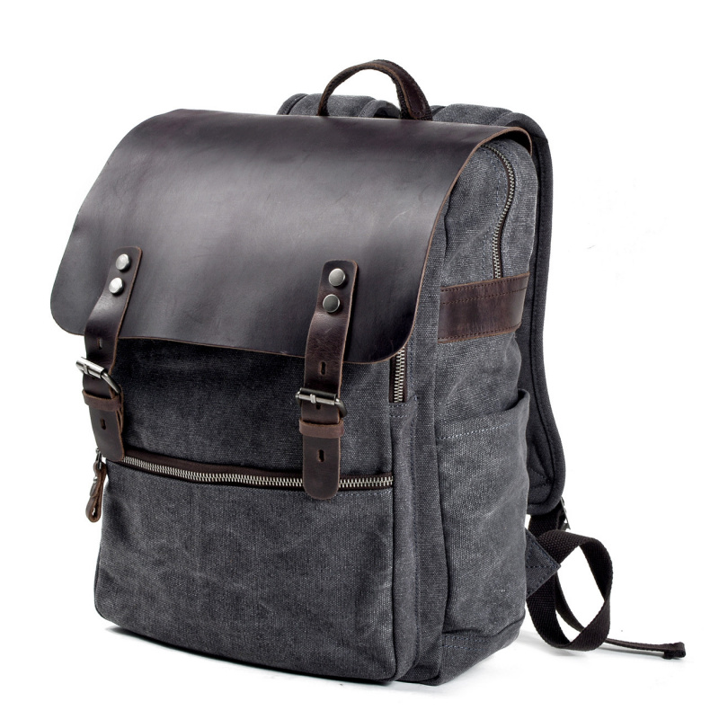 Men Fashion Key - Retro men's backpack, double shoulder bag,