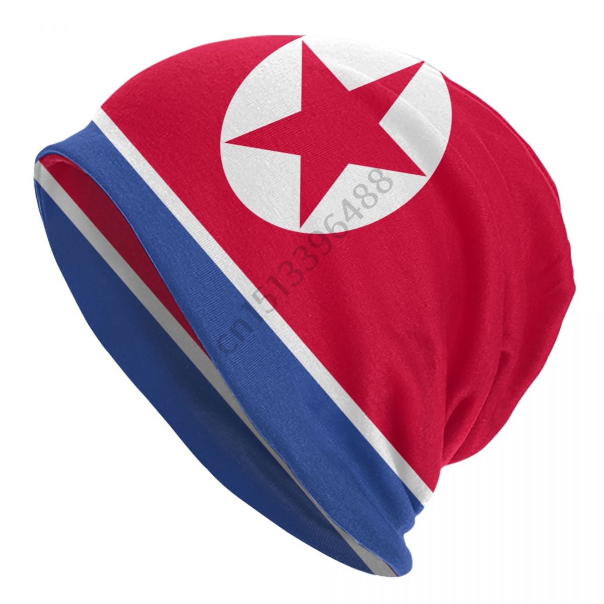 Men'S Fashion Korea - North Korea Flag Beanie Bonnet Knit