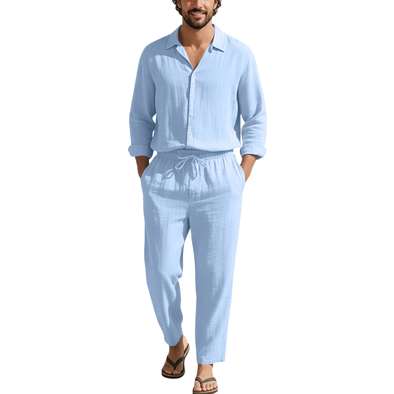 Men'S Fashion Loose Pants - Spring Summer Linen Casual Sets Loose