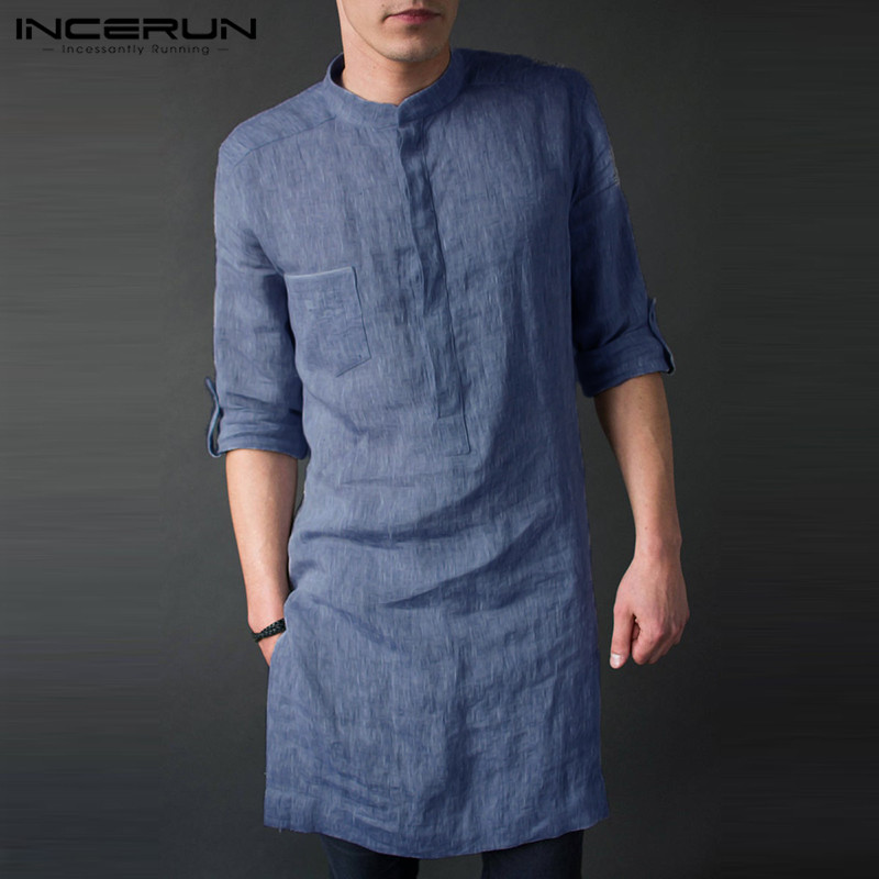 INCERUN Men's Long Sleeve Midi - Men'S Fashion Kurta review and price