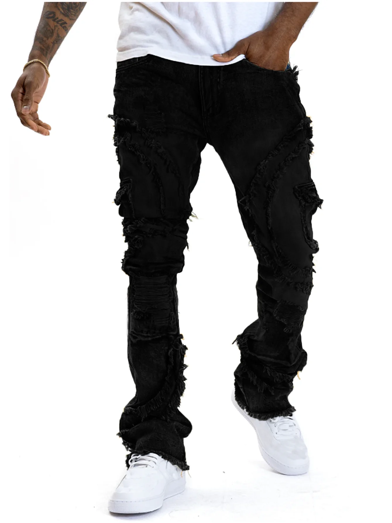 2025 New Men Ripped Stacked Je - Men'S Fashion Jeans 2025 review and price