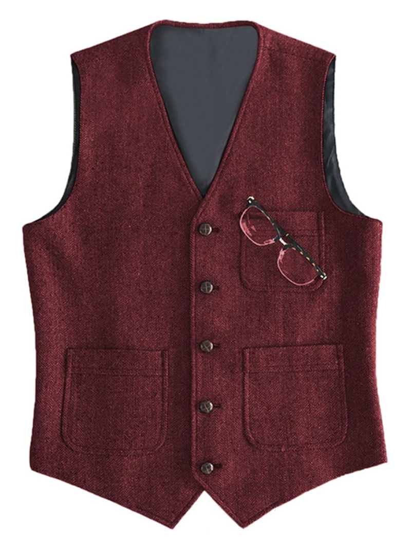 Men's Suit Formal V Neck Wool  - Formal Waistcoat Vest review and price