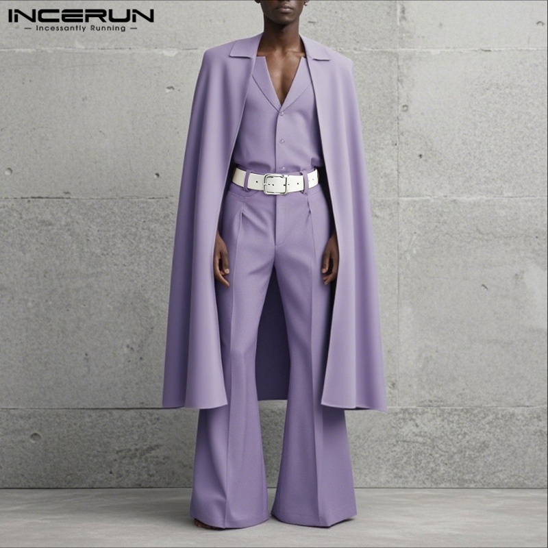 INCERUN Men Sets Solid Color L - Men'S Fashion Loose Pants review and price
