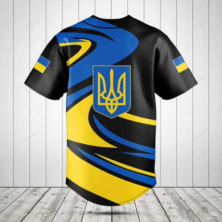 Custom Name Ukraine Shield Gra - Mens Fashion Baseball Jersey review and price