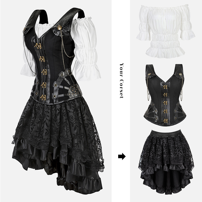 Steampunk Corset Dress Black G - Formal Waistcoat Vest review and price