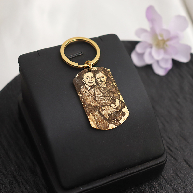 Custom Engrave Photo Keychain  - Men'S Fashion Gold Chain review and price