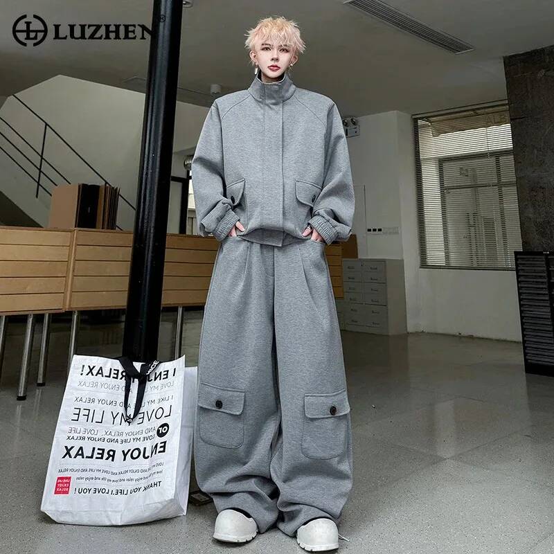 LUZHEN Color Cardigan 2026 PU  - Men'S Fashion Loose Pants review and price