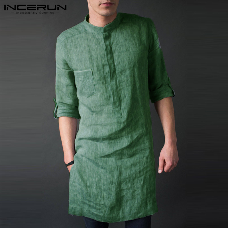 INCERUN Men's Long Sleeve Midi - Men'S Fashion Kurta review and price
