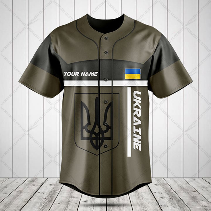 Custom Name Ukraine Shield Gra - Mens Fashion Baseball Jersey review and price