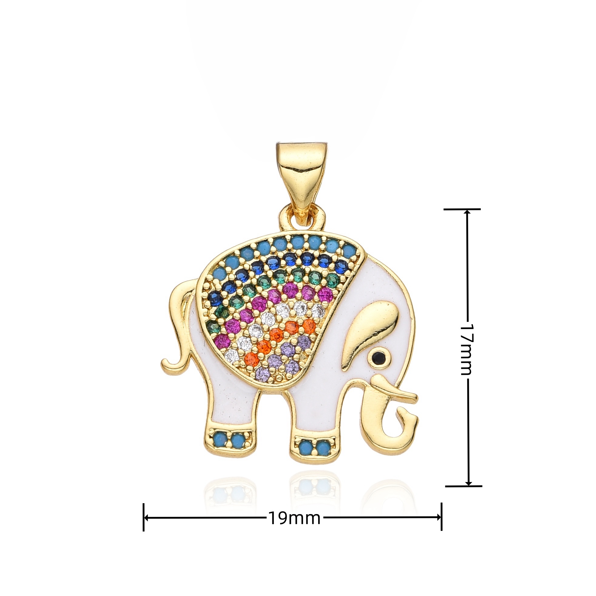 Colorful Elephant Charms Cubic - Men'S Fashion Gold Chain review and price