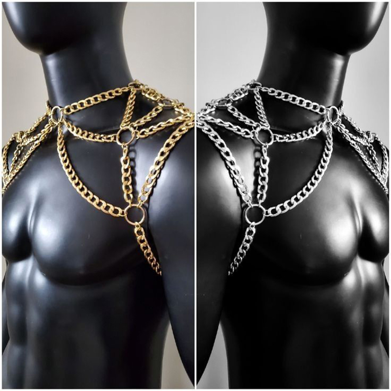 Punk Men Shoulder Body Chain B - Men'S Fashion Gold Chain review and price