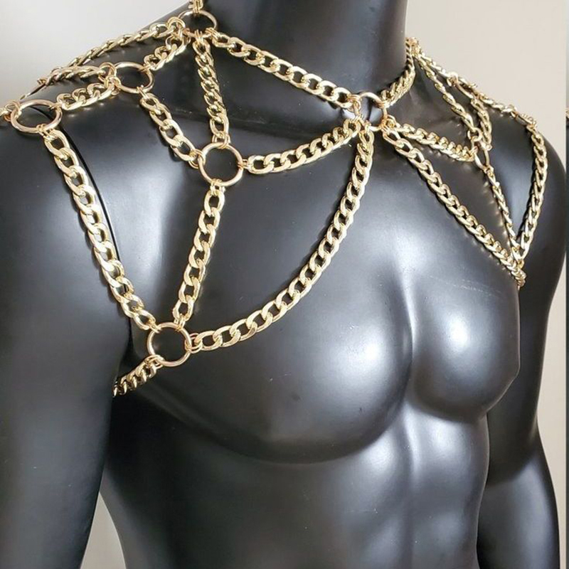 Punk Men Shoulder Body Chain B - Men'S Fashion Gold Chain review and price