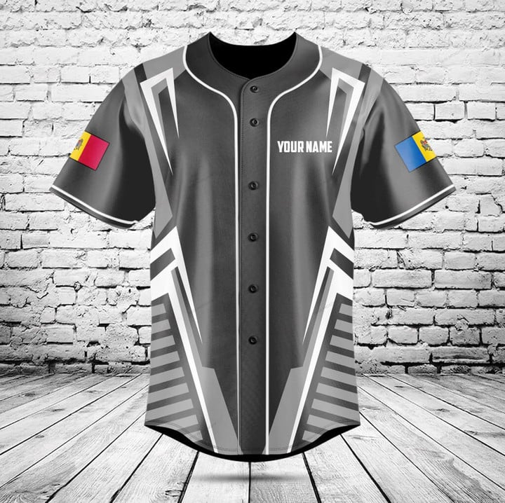 Custom Name Moldova Flag Graph - Mens Fashion Baseball Jersey review and price