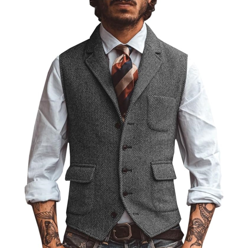 New V Neck Lapel Men's Suits V - Formal Waistcoat Vest review and price