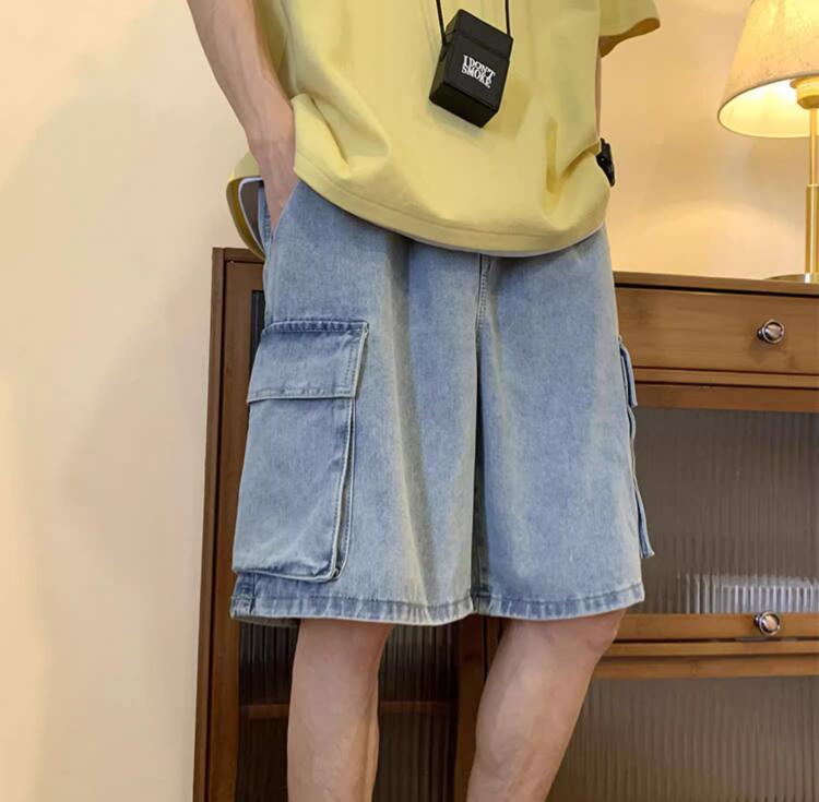Korean Large Pocket Cargo Deni - Men'S Fashion Loose Pants review and price