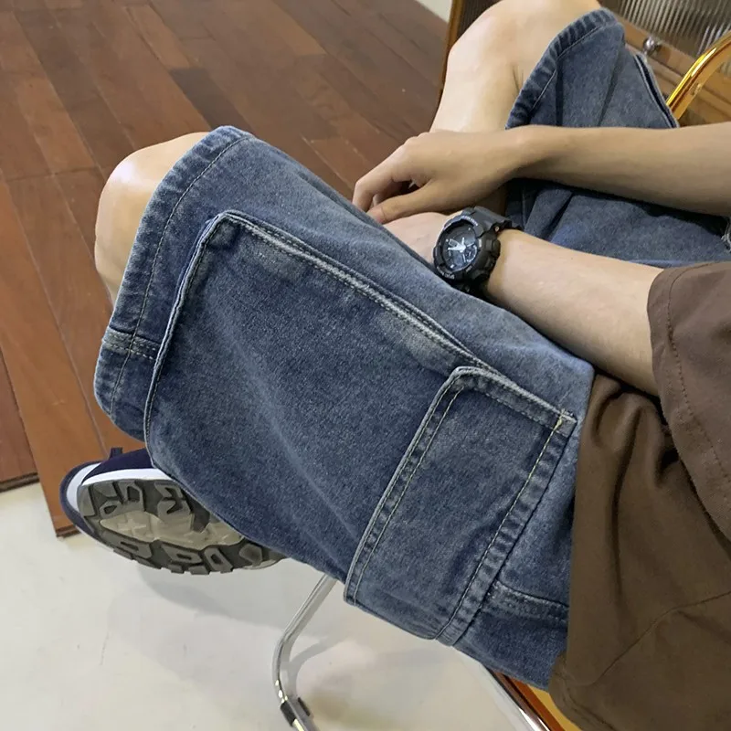 Korean Large Pocket Cargo Deni - Men'S Fashion Loose Pants review and price