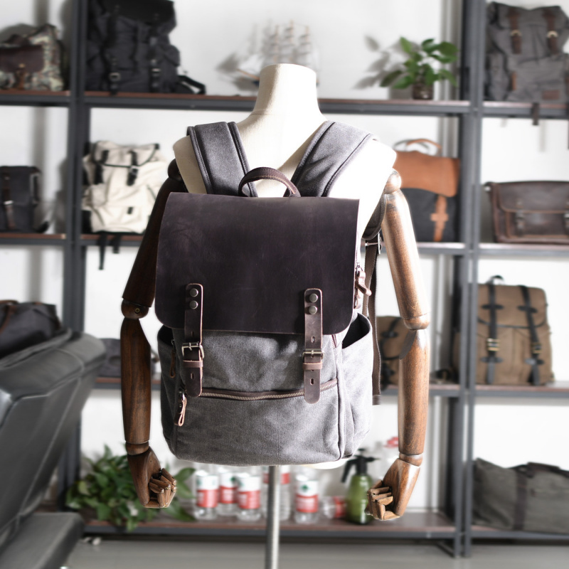 Retro men's backpack, double s - Men Fashion Key review and price