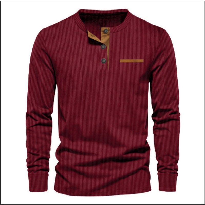 Men's Corduroy Henley Neck Lon - Men'S Fashion Looks review and price