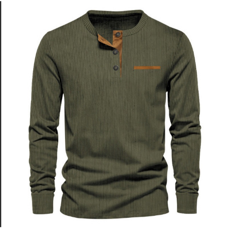 Men's Corduroy Henley Neck Lon - Men'S Fashion Looks review and price
