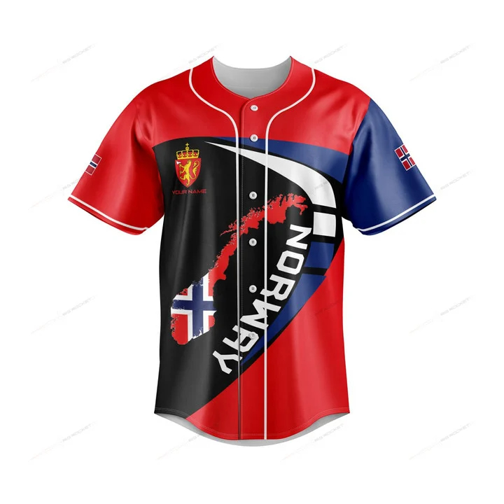 Custom Name Norway Map Graphic - Mens Fashion Baseball Jersey review and price